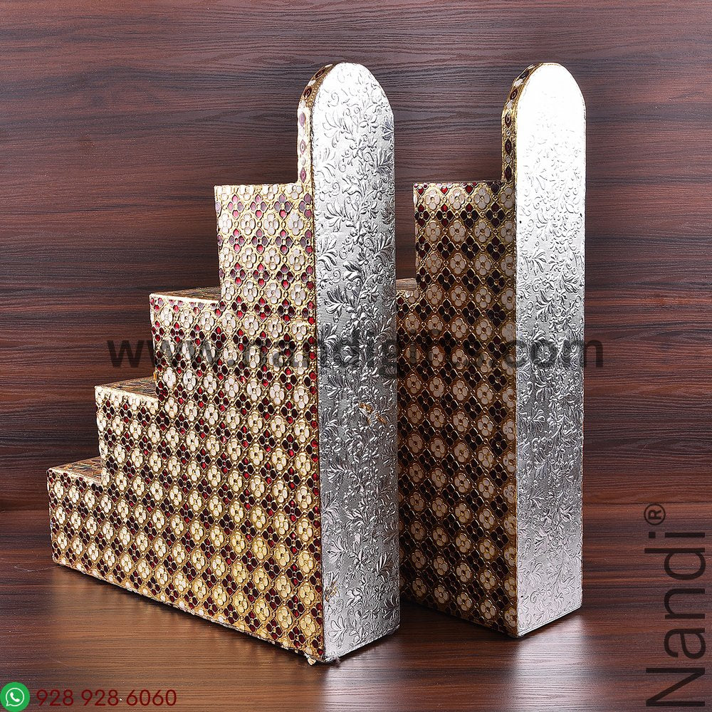 Diya Steps Golden Minakari Pair