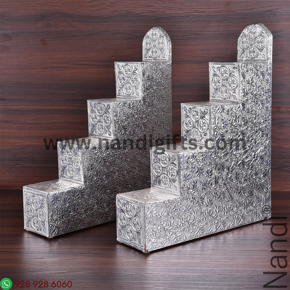 Diya Steps Silver Pair