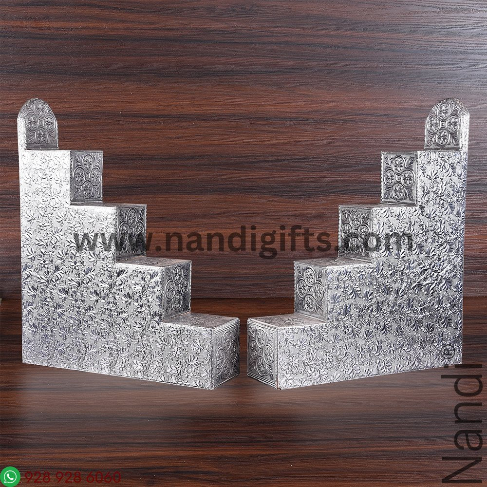 Diya Steps Silver Pair