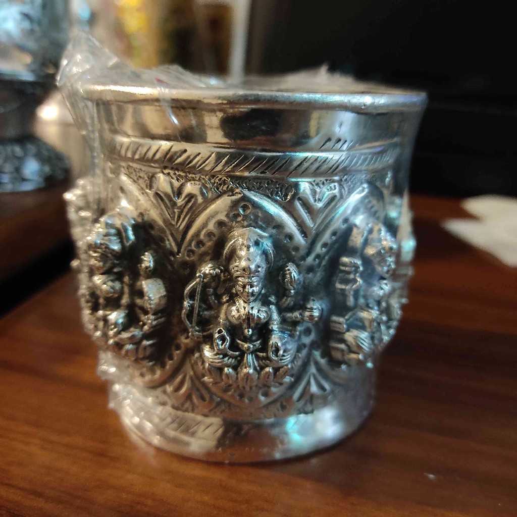 ANTIQUE GERMAN SILVER ASHTALAKSHMI PANCHAPATRA