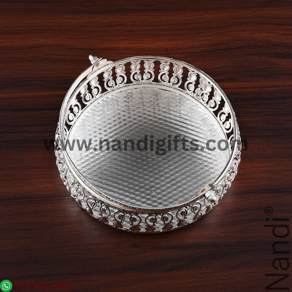 Silver Plated Basket With Handle 6