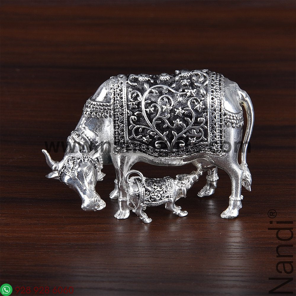 Antiq German Silver Cow And Calf 2