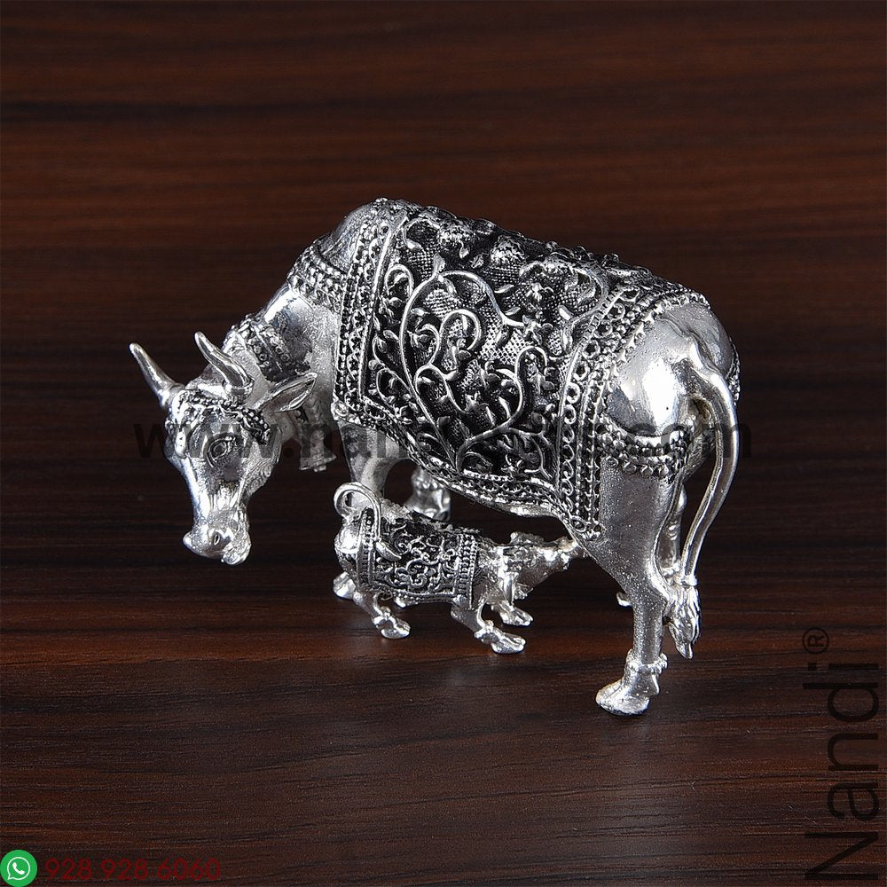Antiq German Silver Cow And Calf 2