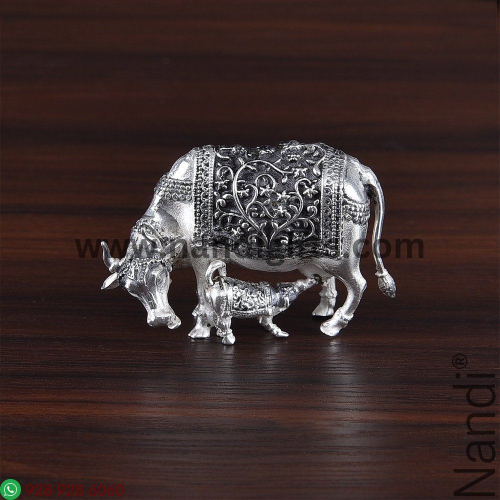 Antiq German Silver Cow And Calf 1.5