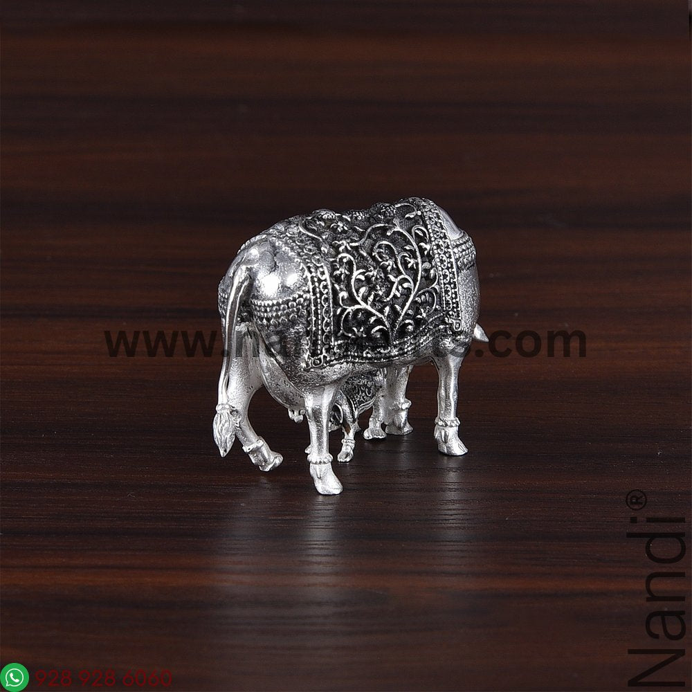 Antiq German Silver Cow And Calf 1.5