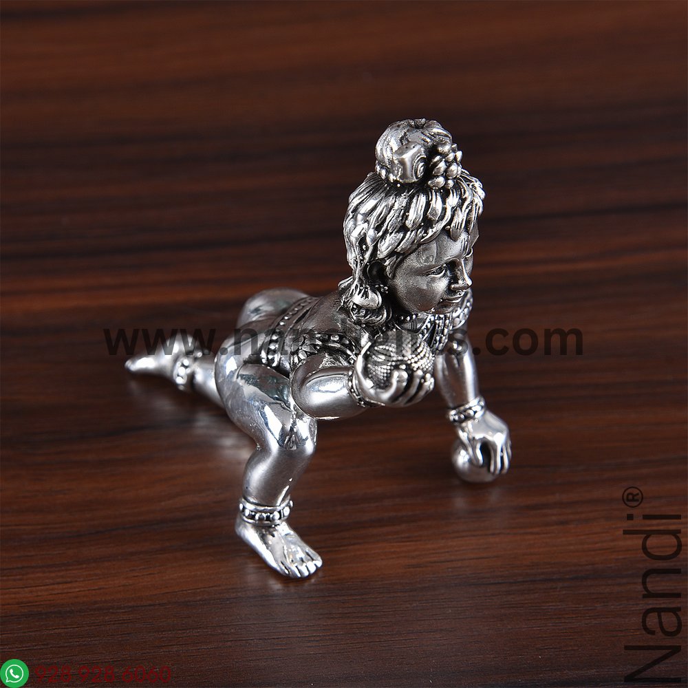 Antiq German Silver Laddu Gopal 2.5