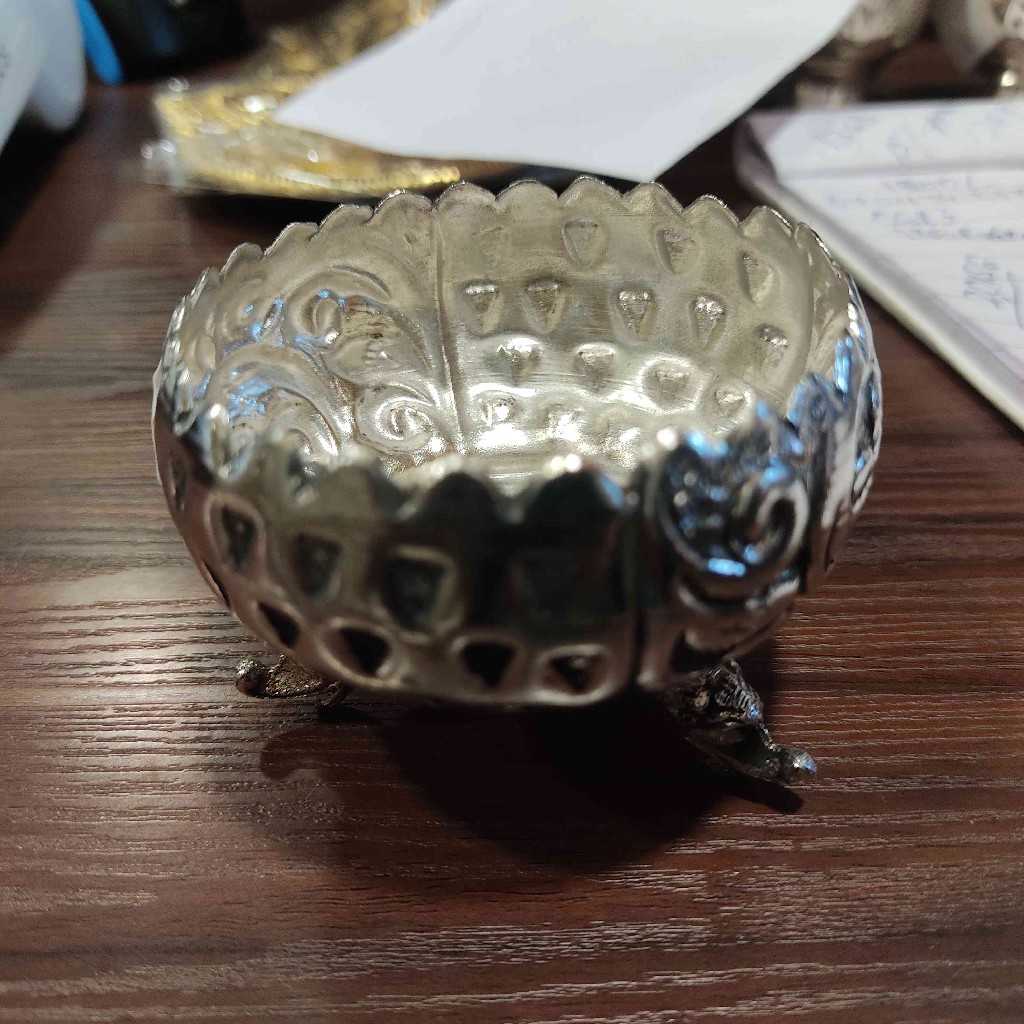 antique gs kumkum bowl with stand small