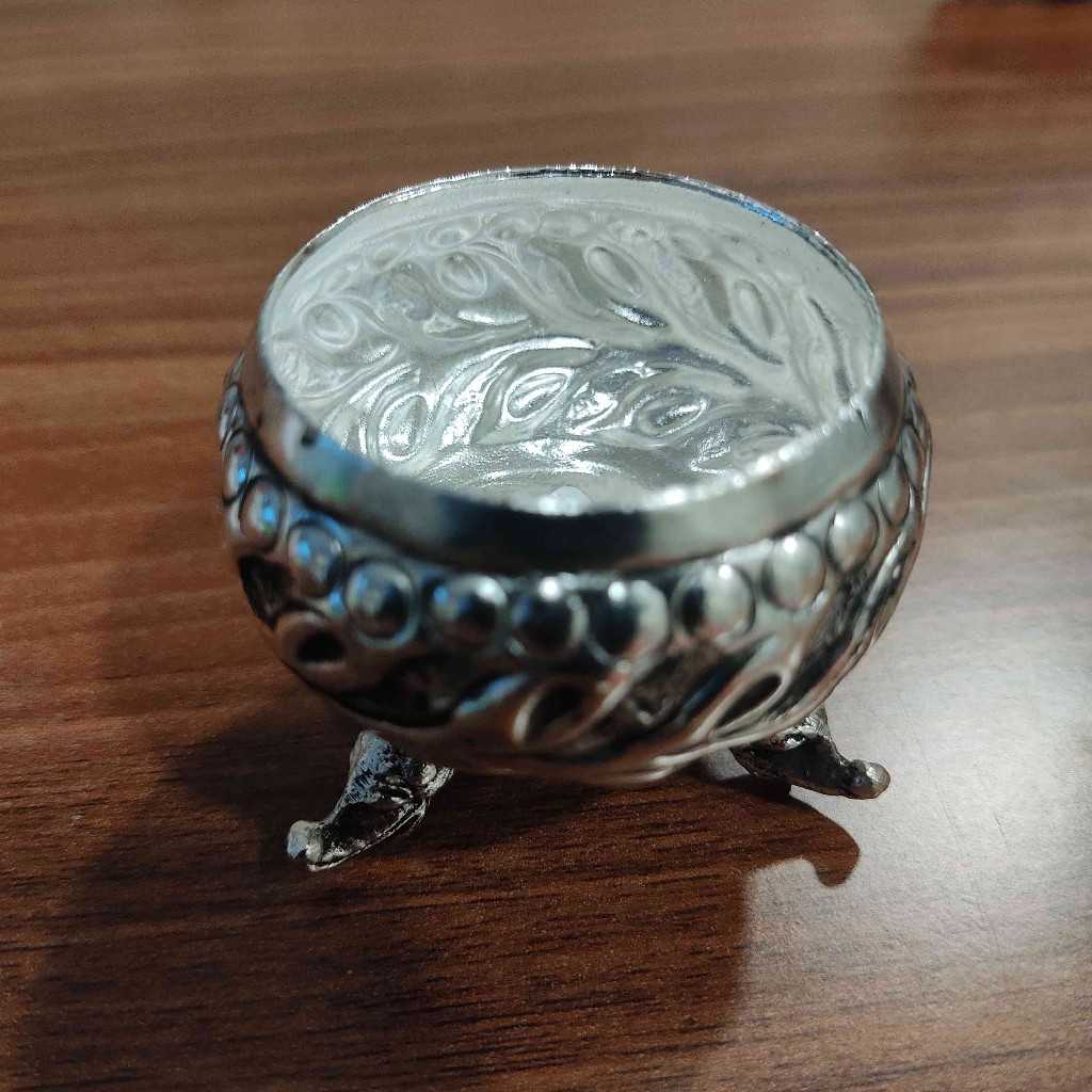 antique gs kumkum bowl with stand mini