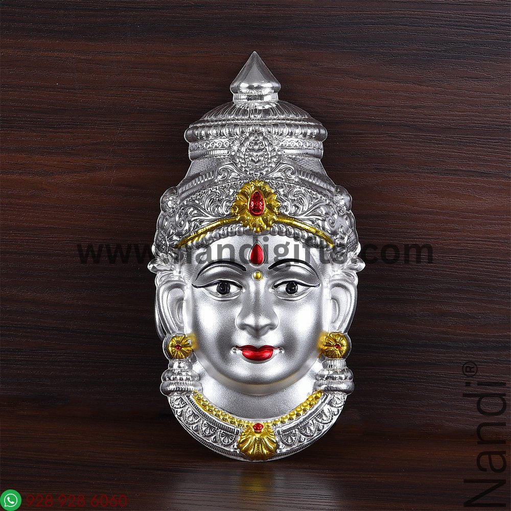 German Silver Lakshmi Face Matt Finish Medium 7