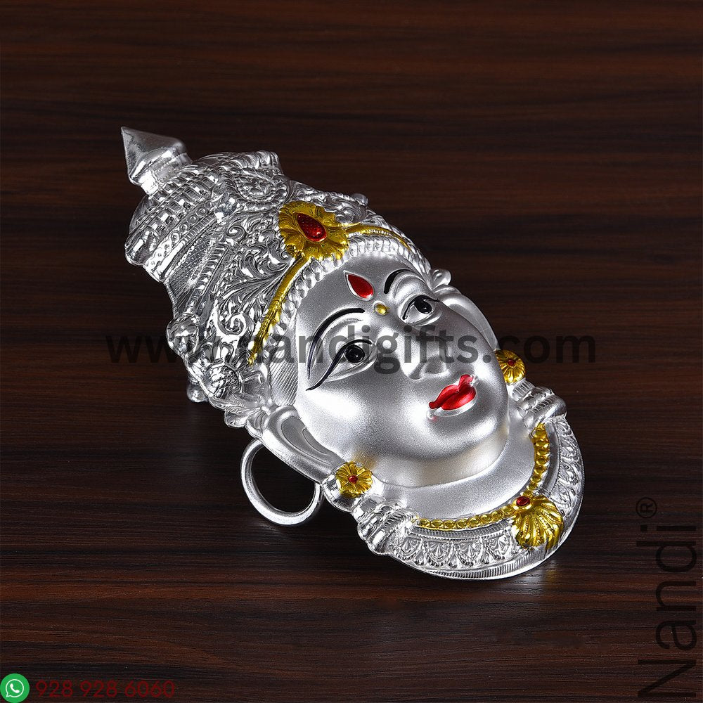 German Silver Lakshmi Face Matt Finish Medium 7