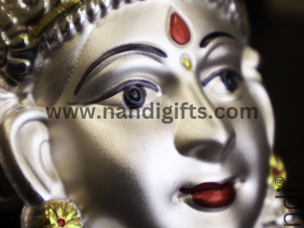 German Silver Lakshmi Face Matt Finish Medium 7