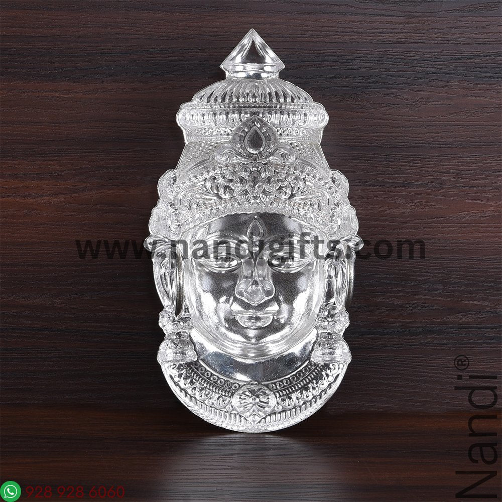 German Silver Lakshmi Face Matt Finish Big 8