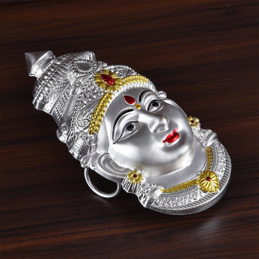 German Silver Lakshmi Face Matt Finish Big 8