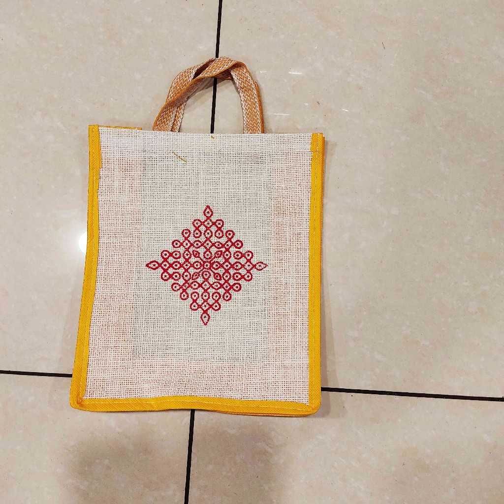Thamboolam Bag Rangoli Print Yellow