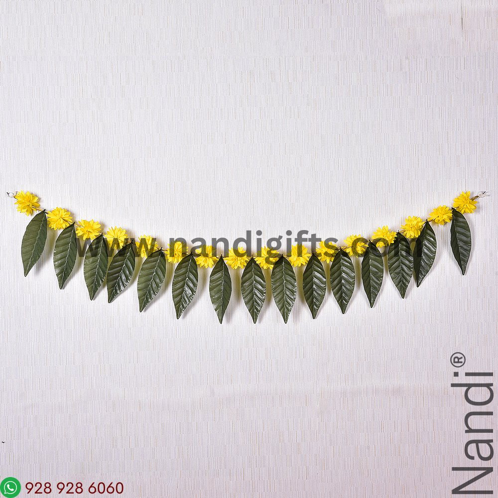 Artificial Mango leaf Toran With Yellow Flower