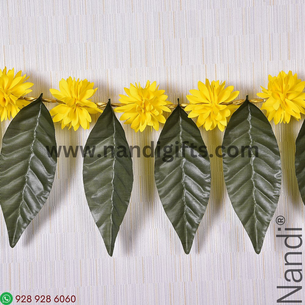 Artificial Mango leaf Toran With Yellow Flower