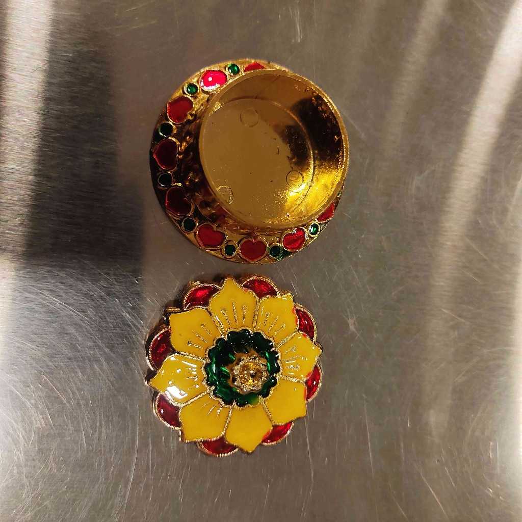 Mina Kumkum Yellow Box Mini Floral