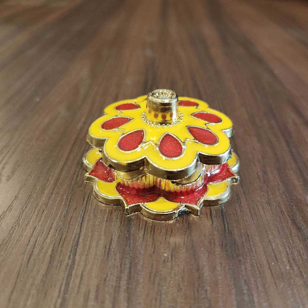 Mina Kumkum Box yellow red Floral Small