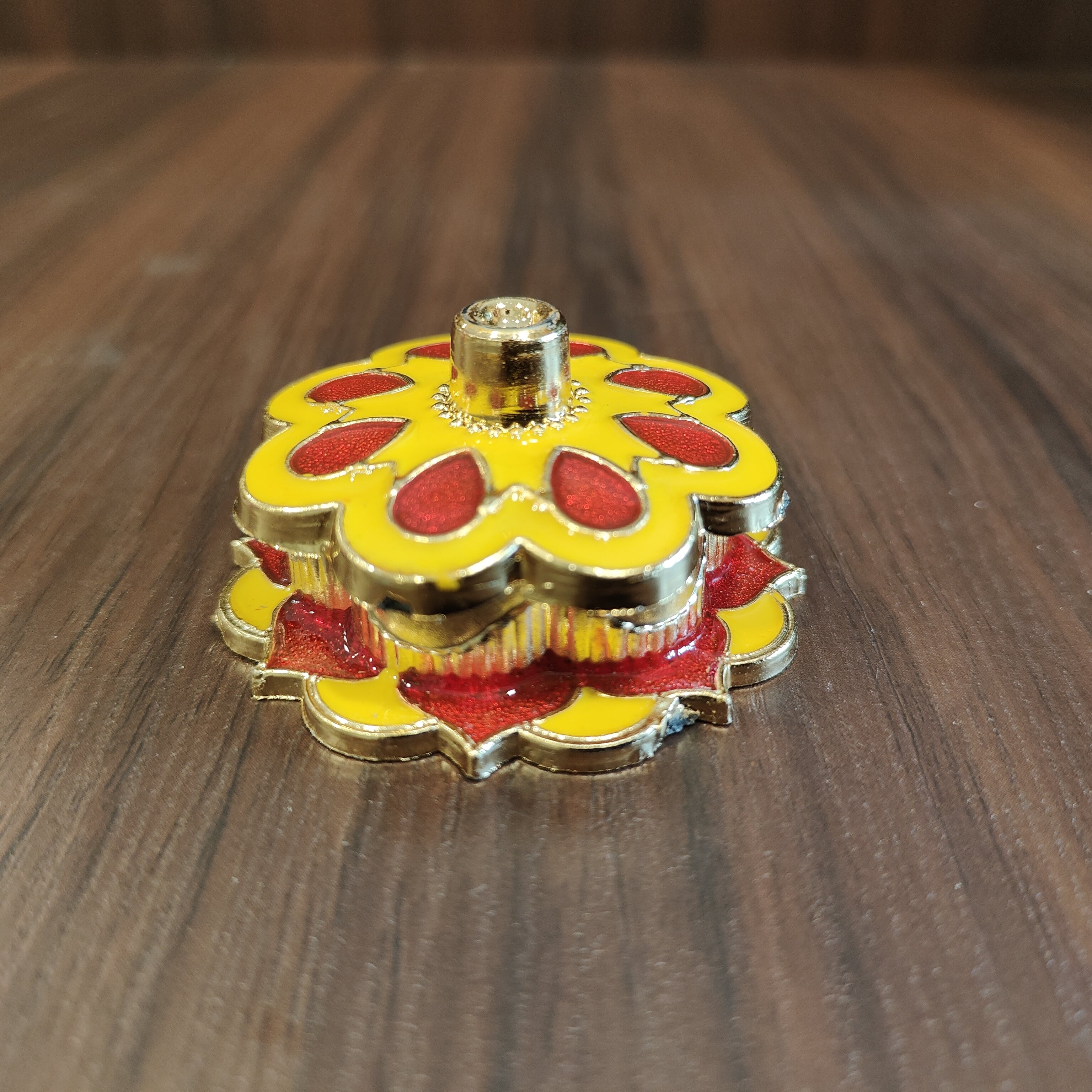 Mina Kumkum Box yellow red Floral Small