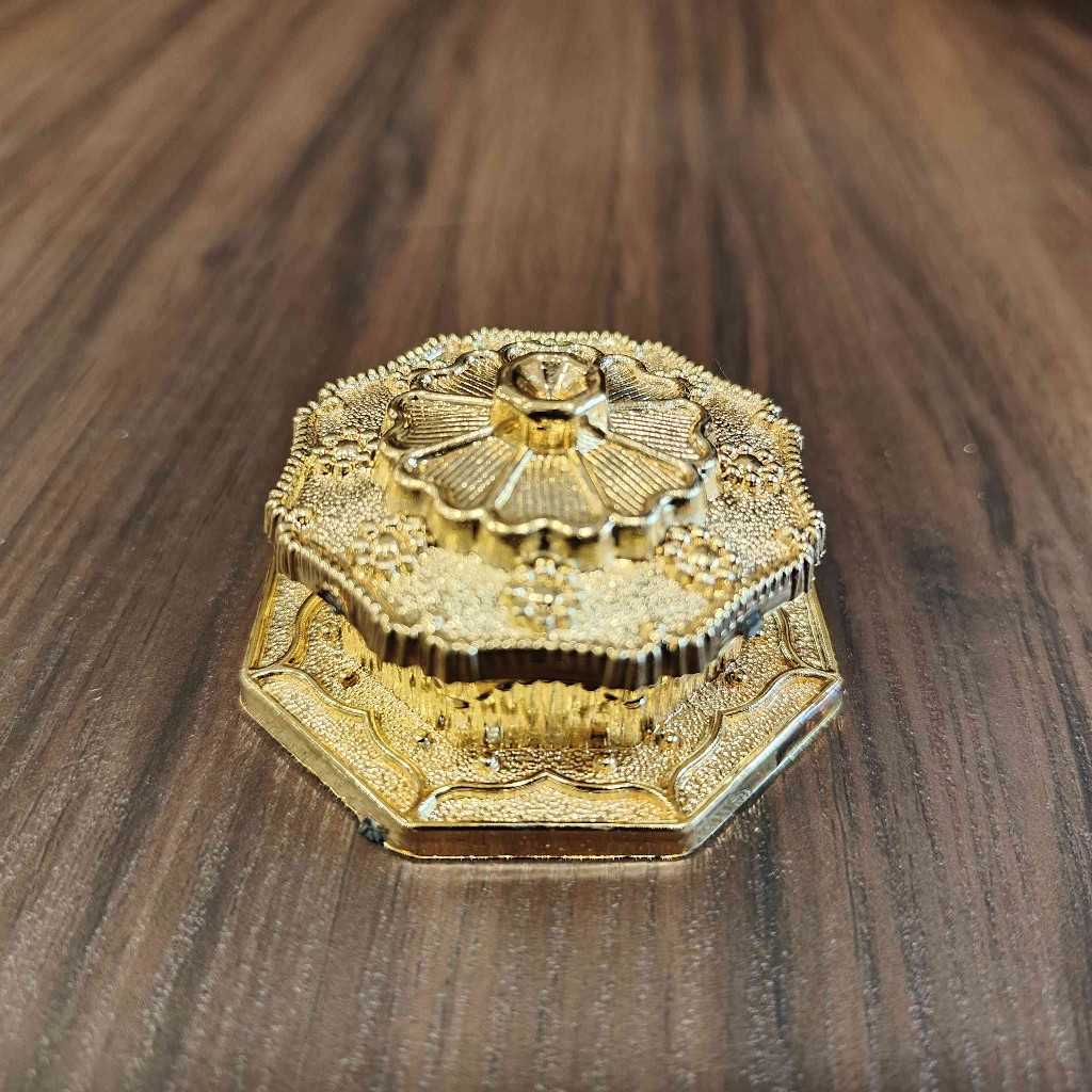 Hexagon Kumkum Box Gold Small