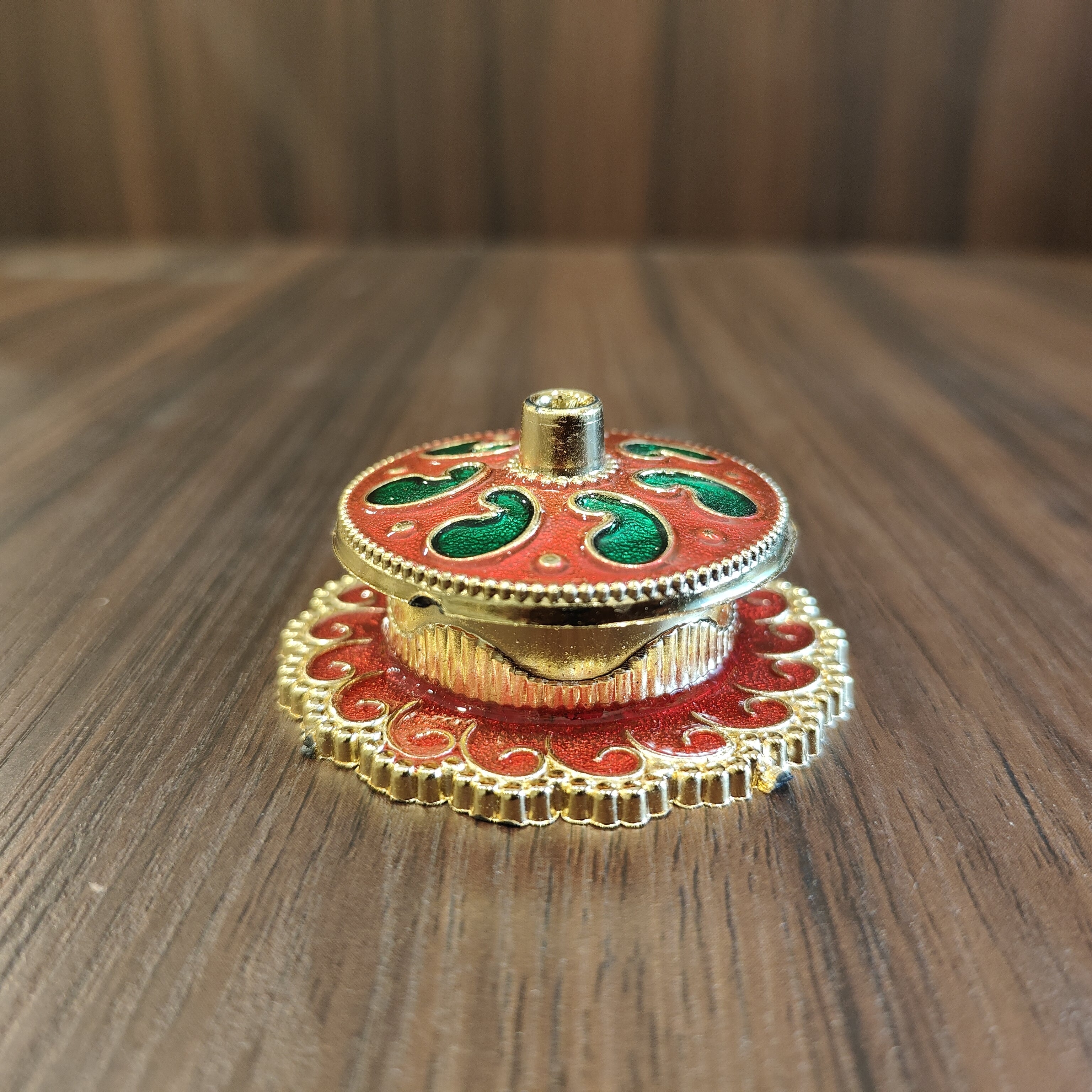 Mina Kumkum Box Round Kheri Small