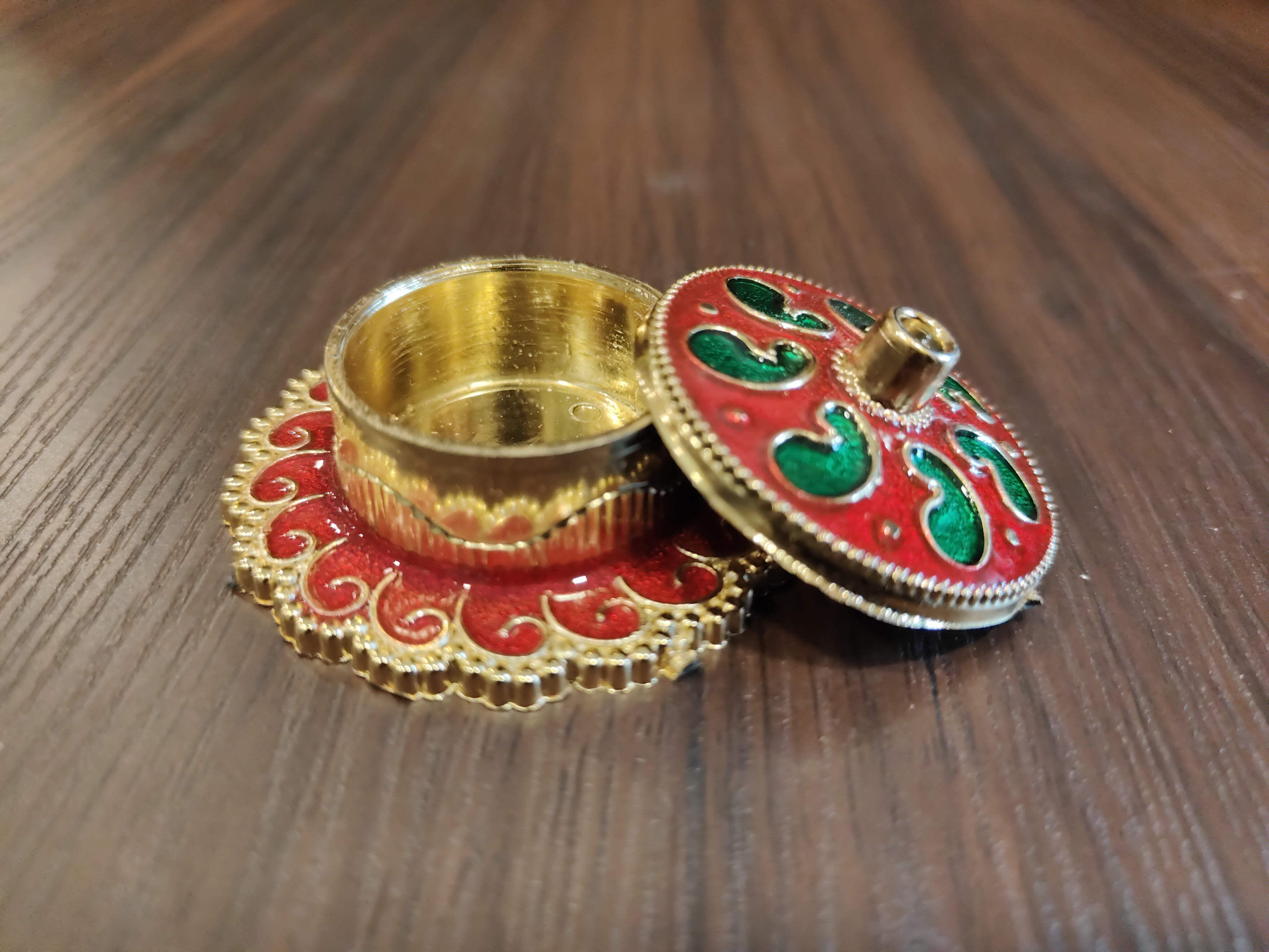 Mina Kumkum Box Round Kheri Small