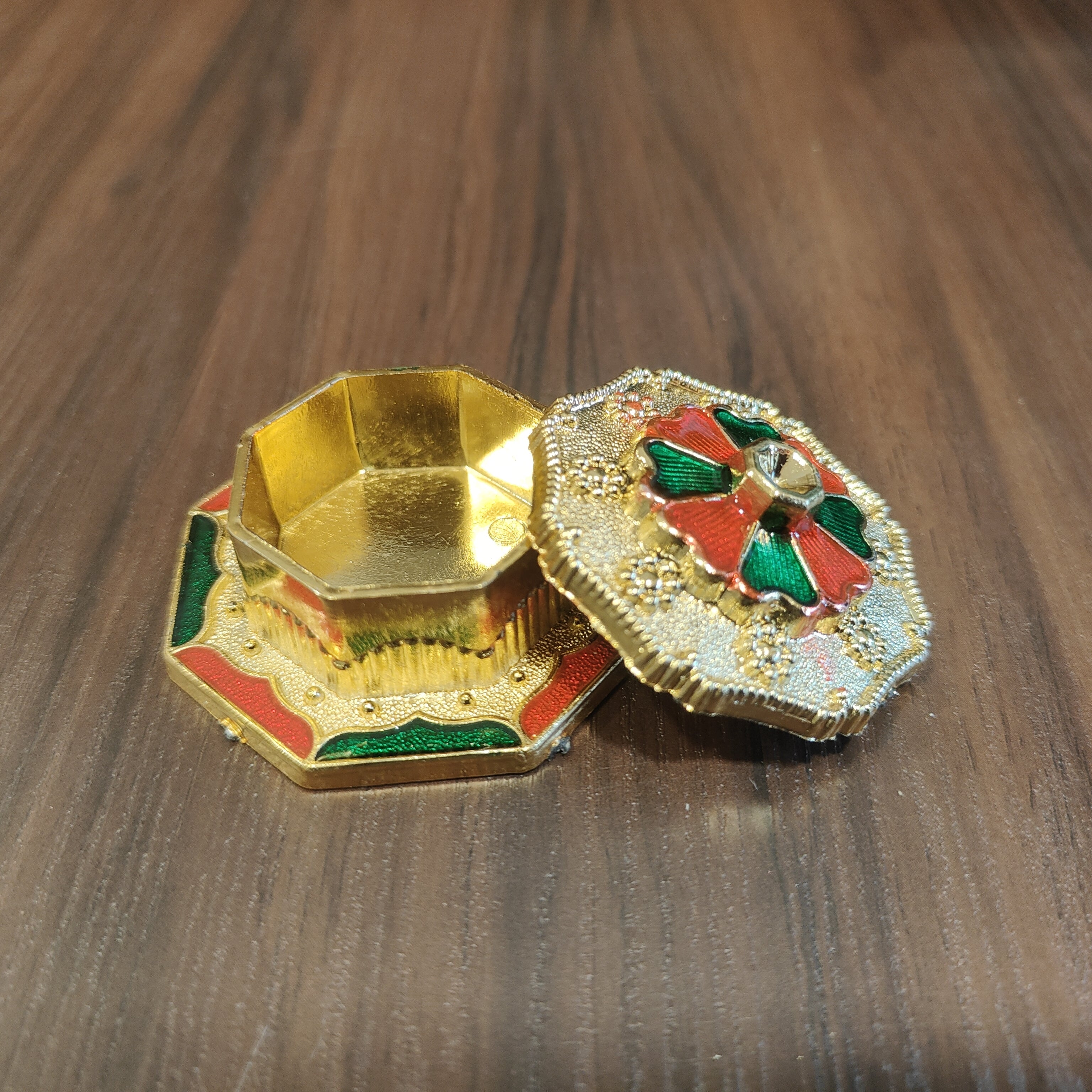 Mina Kumkum Box Hexagon Half Mina