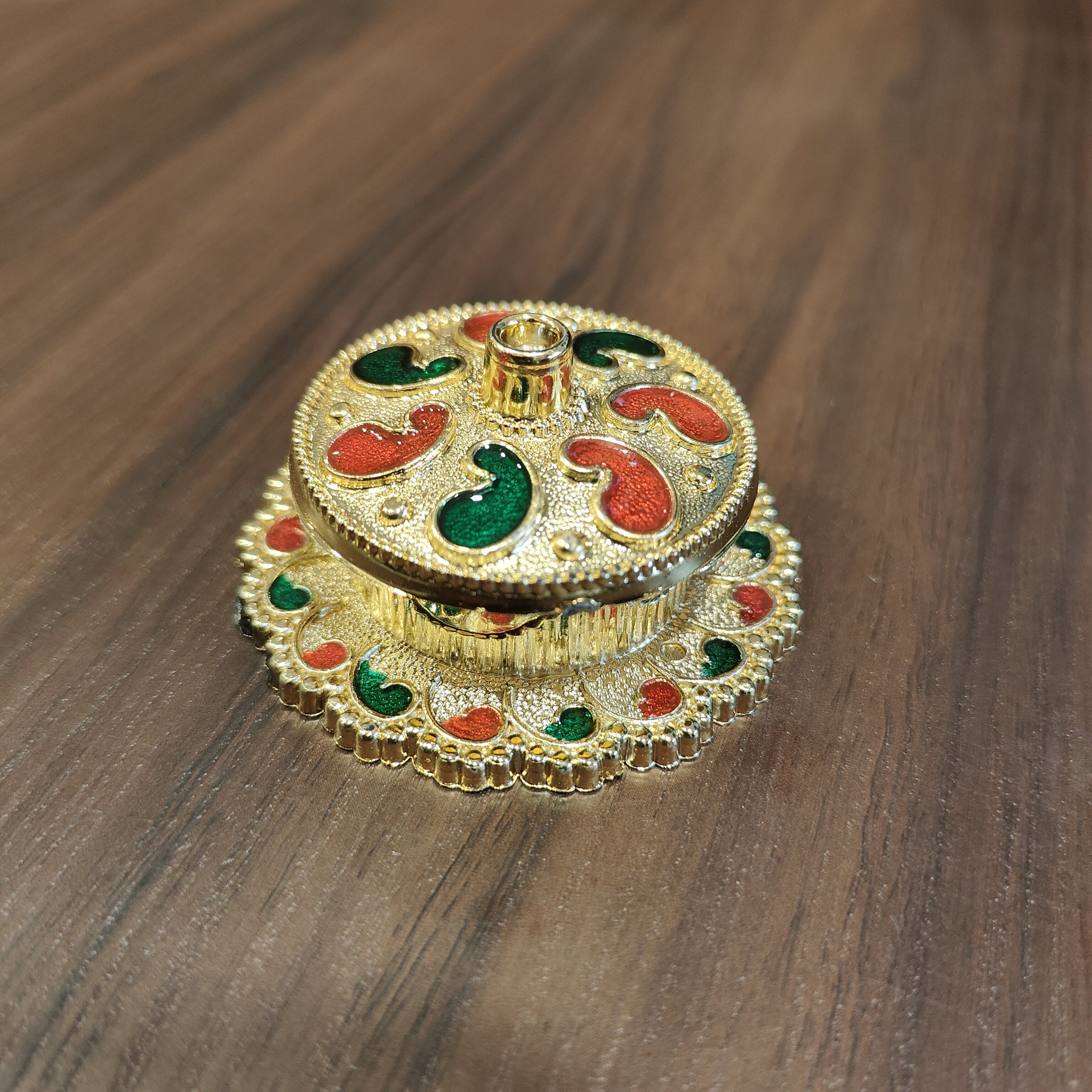 Kumkum Box Round Half Mina