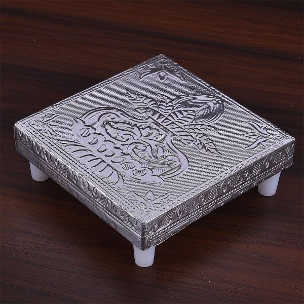 Pooja Chowki Silver 6X6
