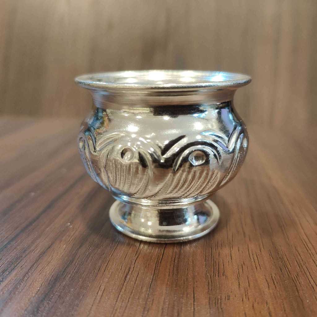 GERMAN SILVER MATKA BOWL NAKSHI SMALL WITH STAND