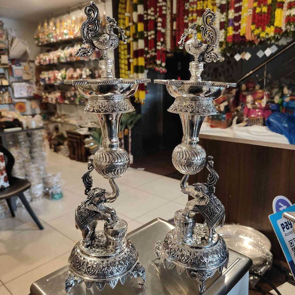 Antiq GS Elephant Diya Pair 18 Inch