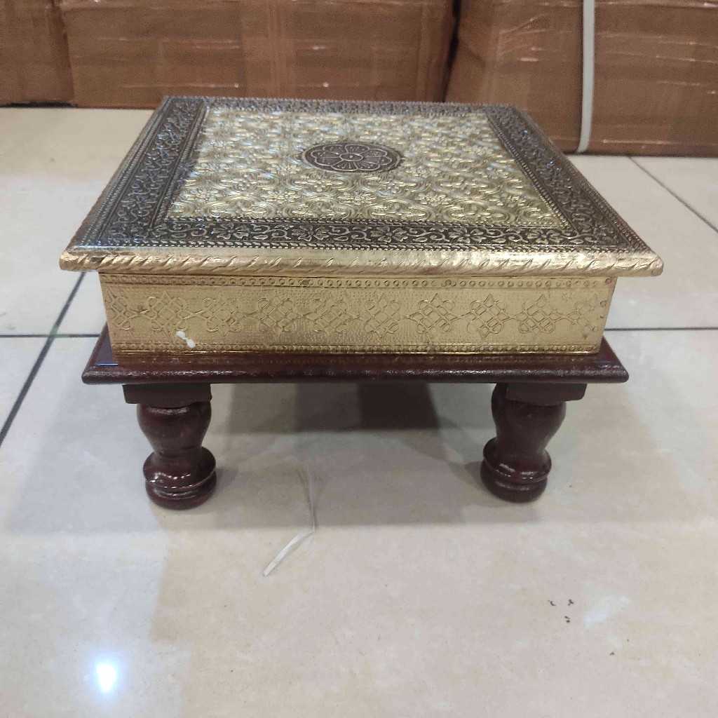 Brass Stool Square 12X12
