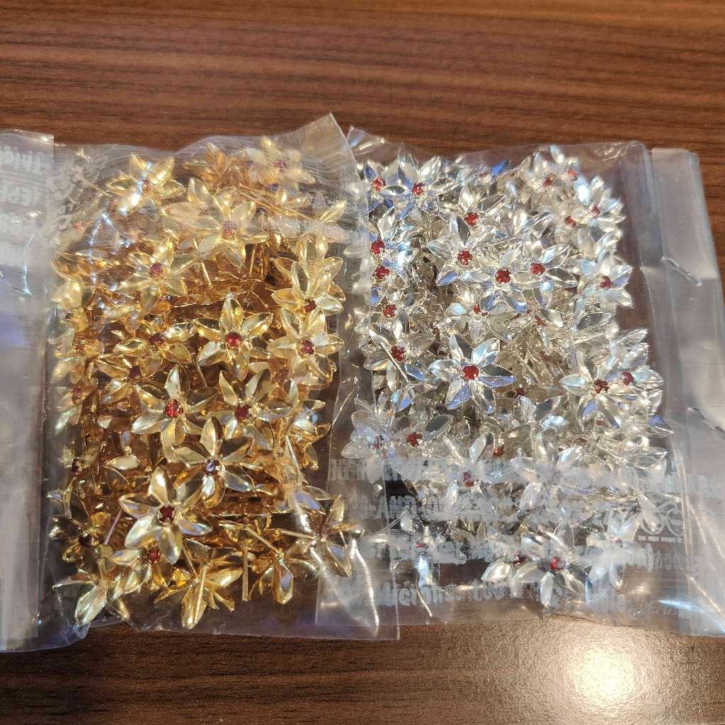 Gold Silver Plated Parijatha Flower 108Pcs
