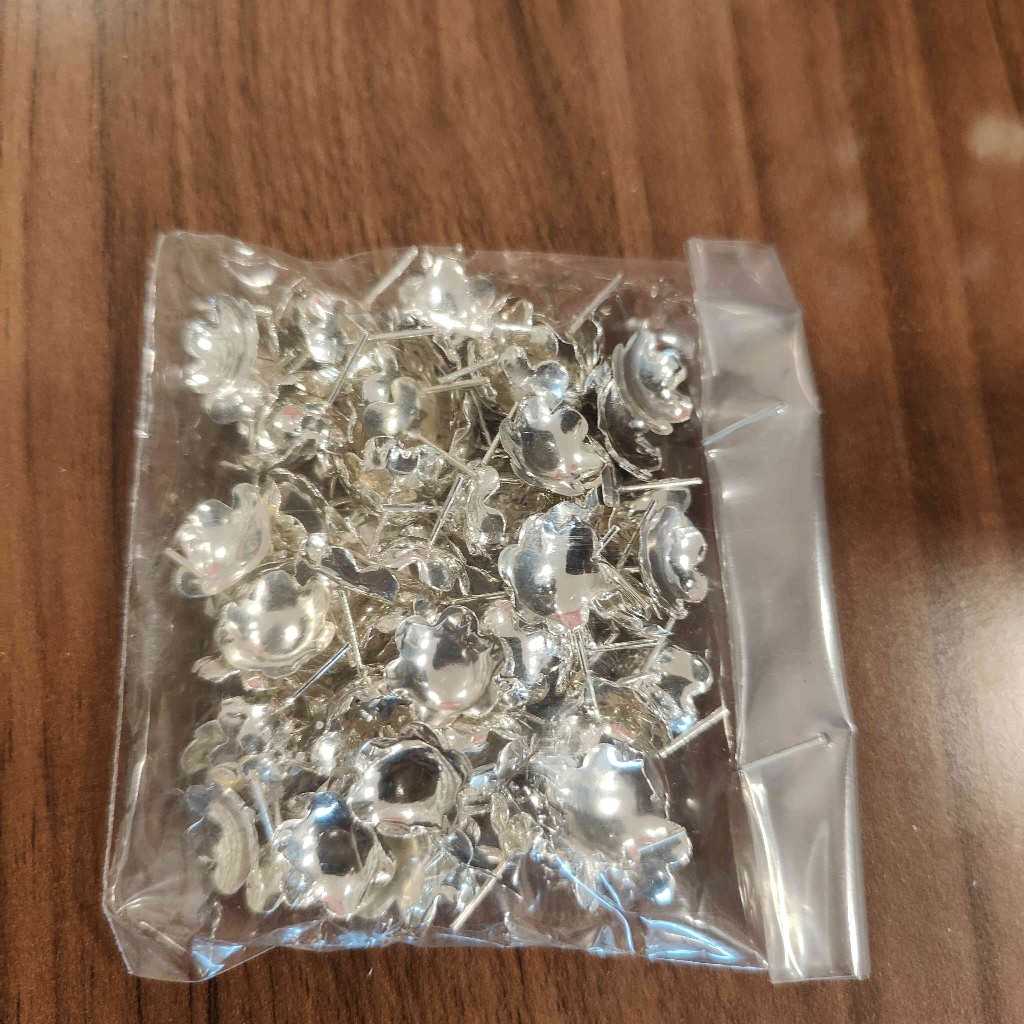 German Silver Flowers 108 Pcs
