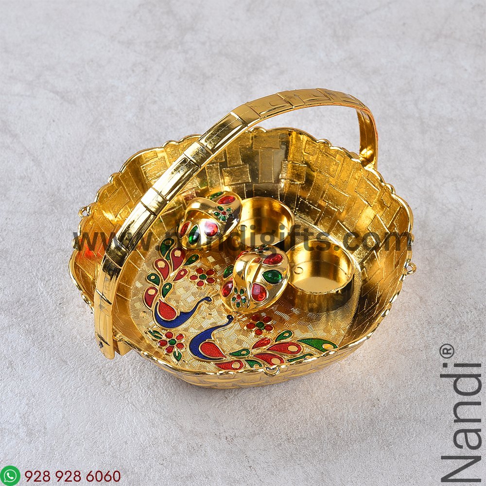 Basket Minakari Kumkum Box Big