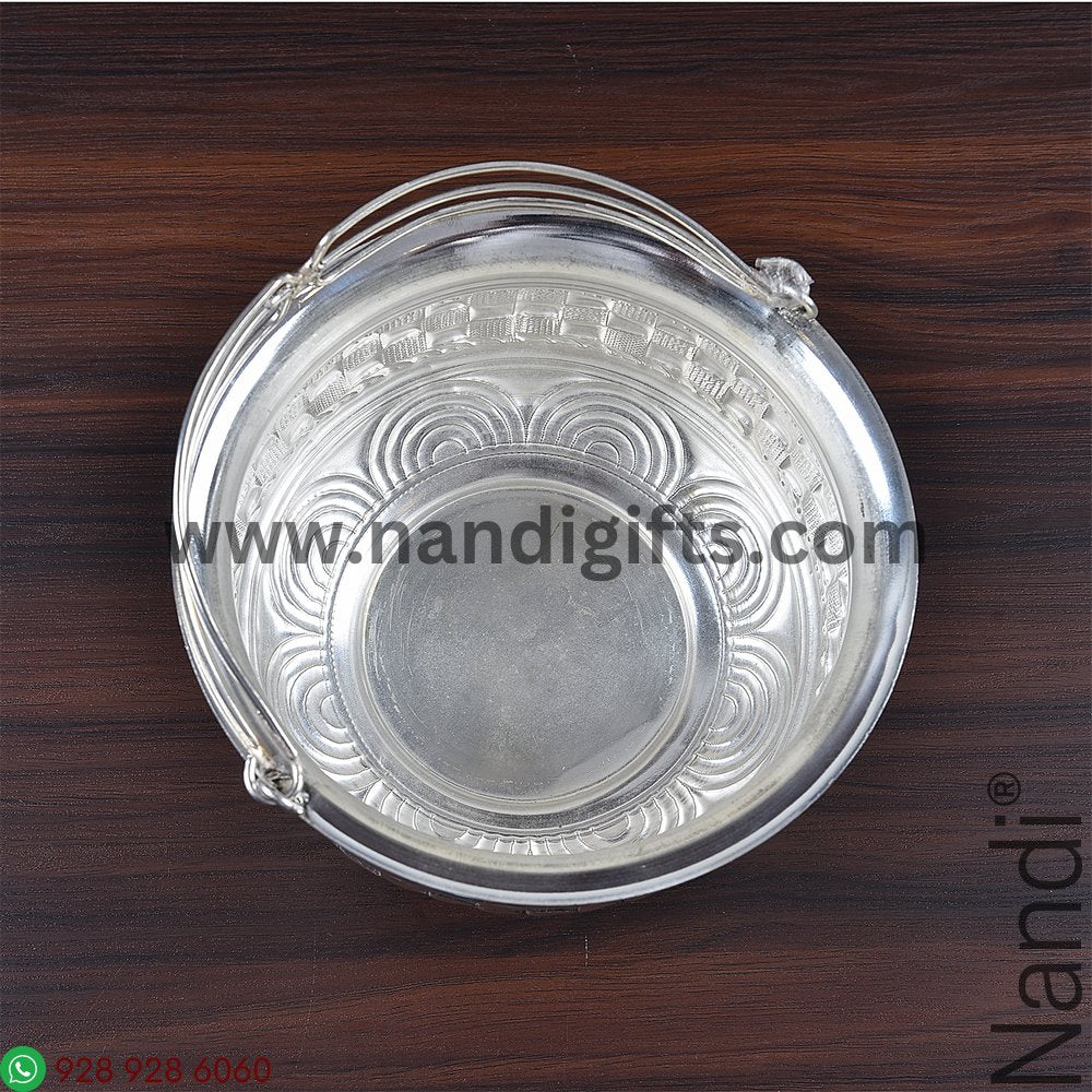 GS Flower Basket With Handle Cheks