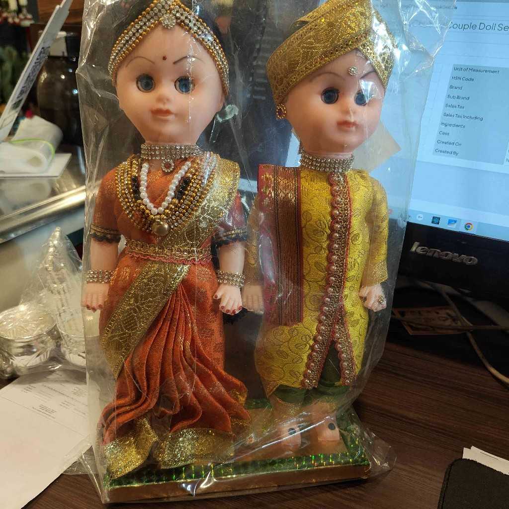South Indian Chubby Couple Doll Set