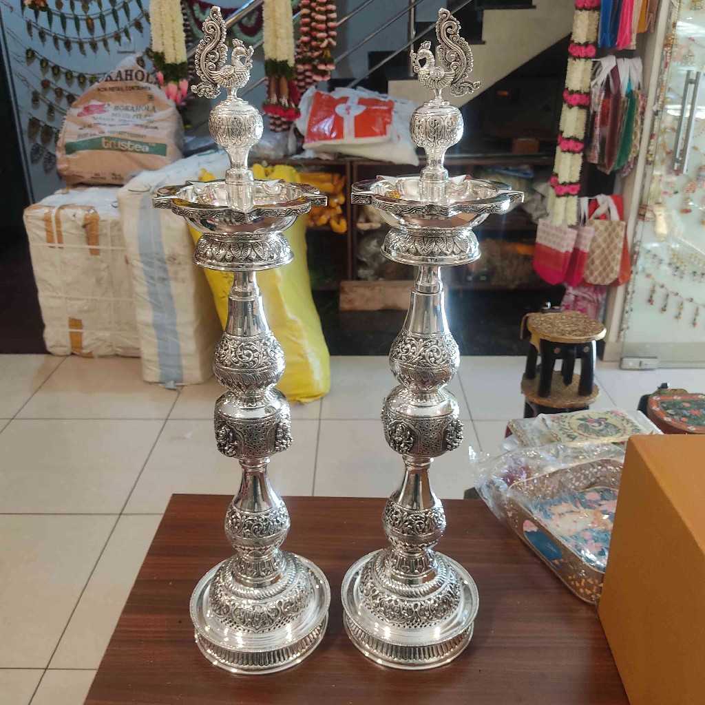 GS Antiq Ashtalakshmi Diya Pair 27 Inch