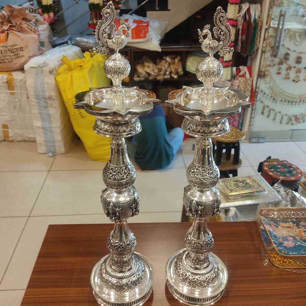 GS Antiq Lakshmi Balaji Diya Pair 37 Inch