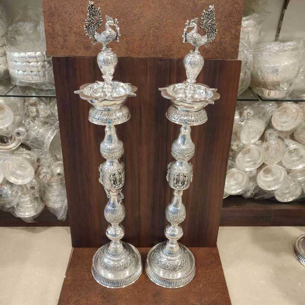 GS Antiq Lakshmi Balaji Diya Pair 37 Inch