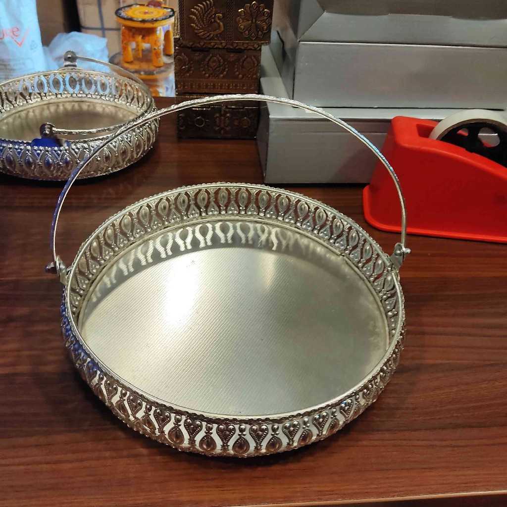 Silver Plated Basket With Handle 10