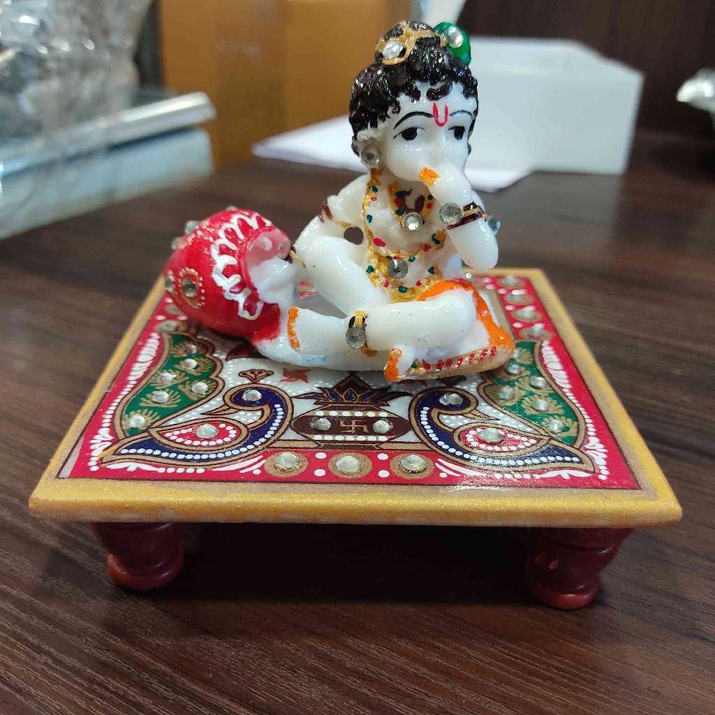 Marble Laddu krishna With Stand