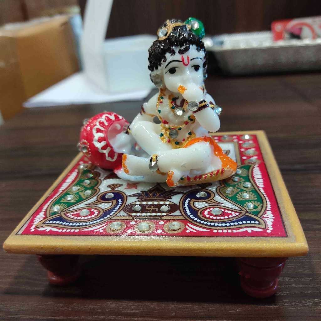 Marble Laddu krishna With Stand