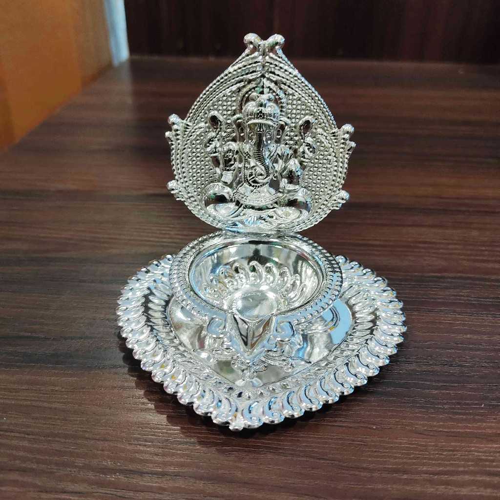 German Silver Ganesh Diya