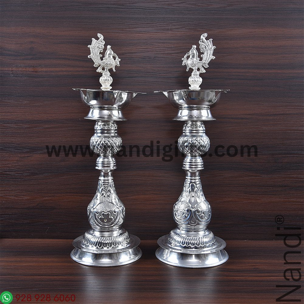 GS Peacock Diya Pair 18 Inch