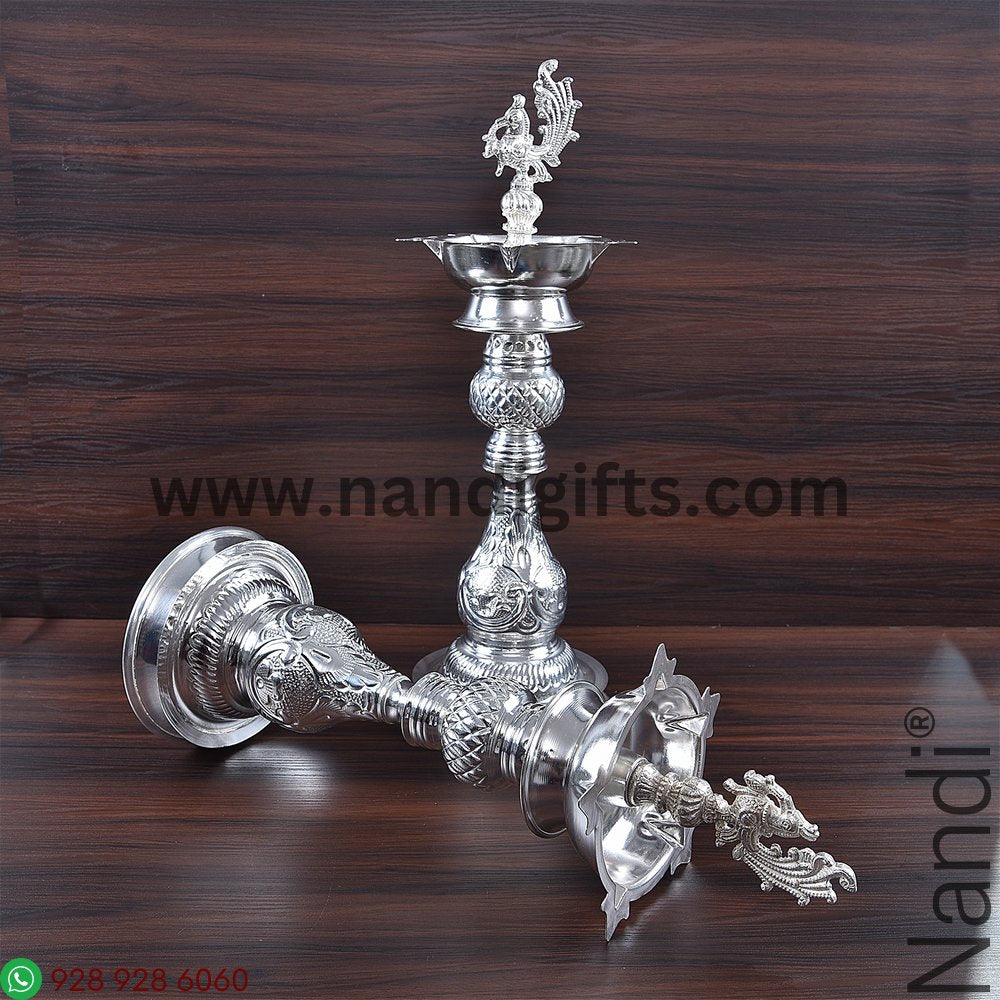 GS Peacock Diya Pair 18 Inch