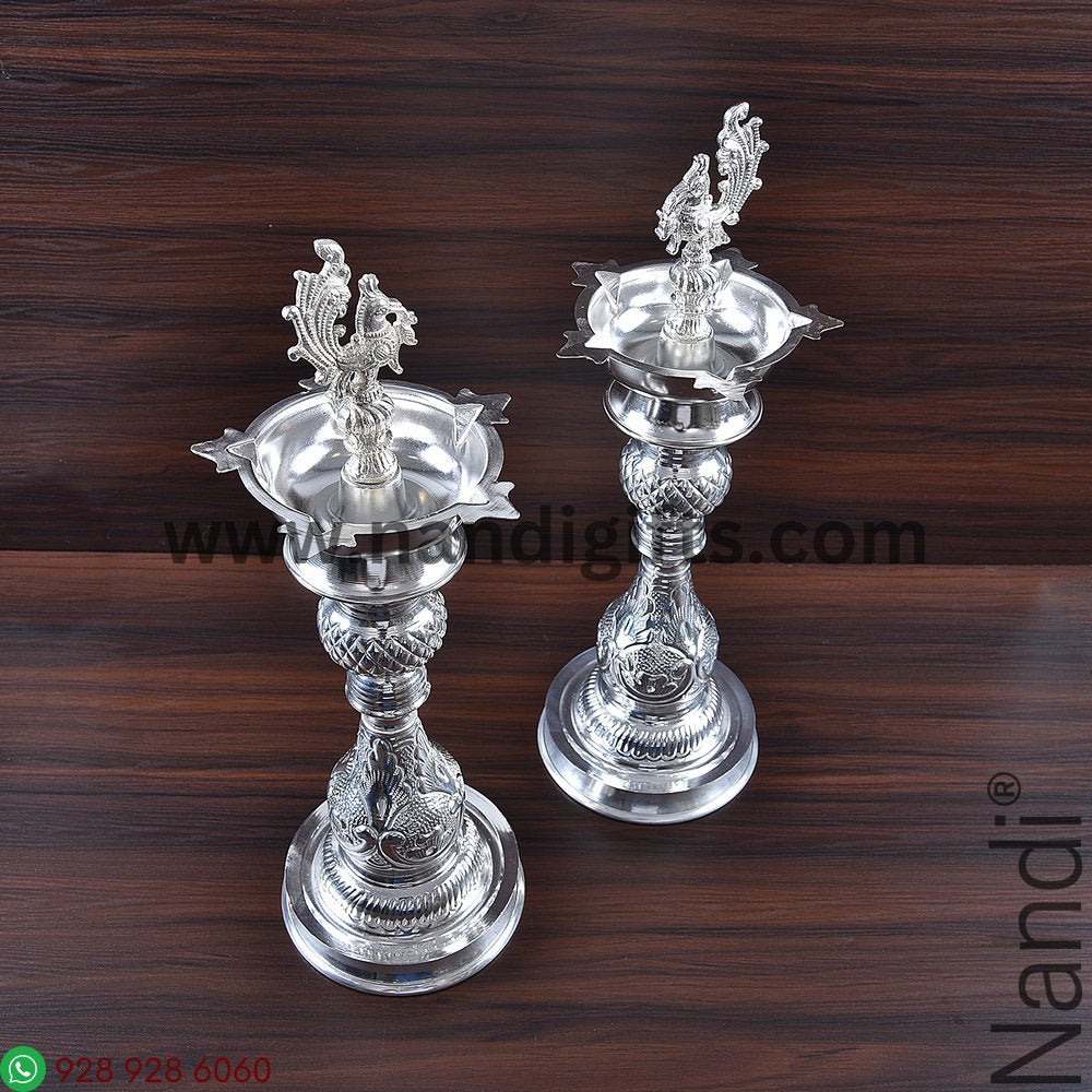 GS Peacock Diya Pair 18 Inch