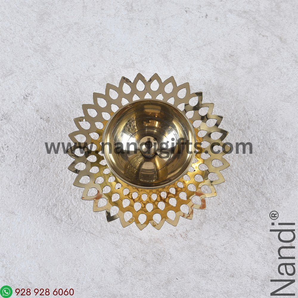Brass Diya Round Petal Small