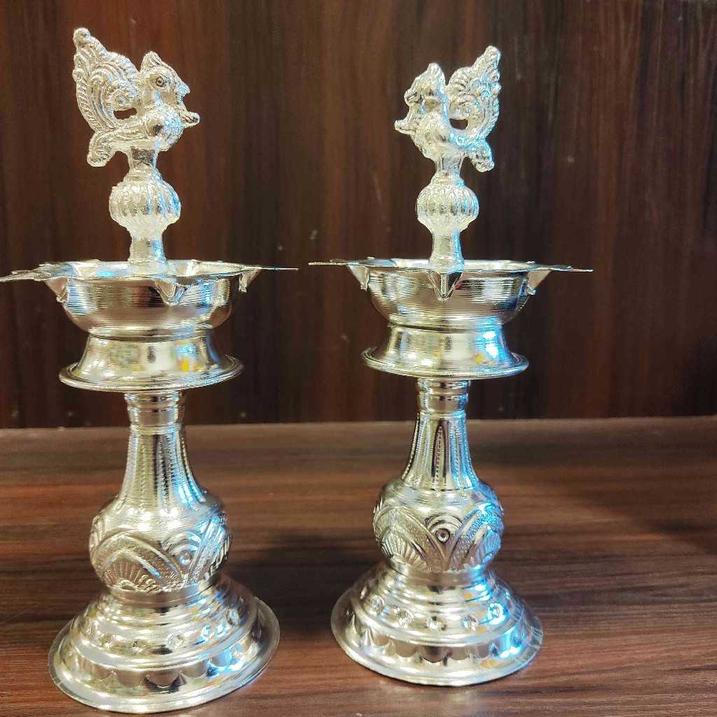 GS Peacock Diya Design 8 Pair