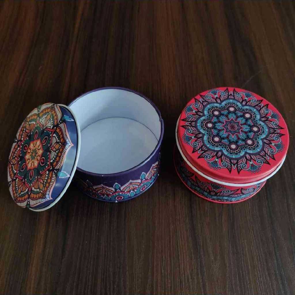 Decorative Tin Boxes Round Assorted 12 pc Pack